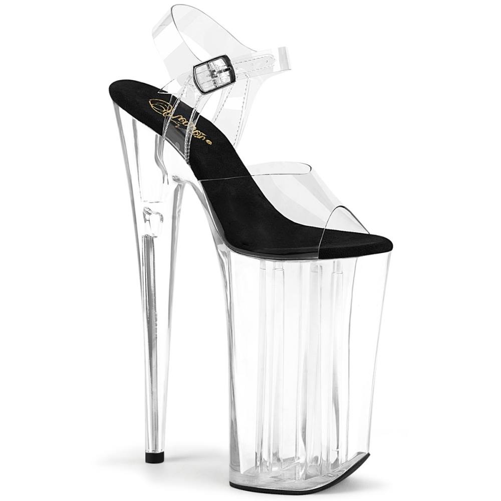Pleaser - BEYOND008 Sandale à bride à la cheville, Pole dance chaussures - Chaussures de pole dance - Transparent Product image